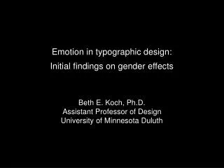 Emotion in typographic design: Initial findings on gender effects