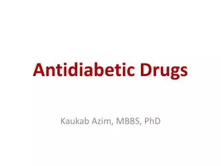 Antidiabetic Drugs