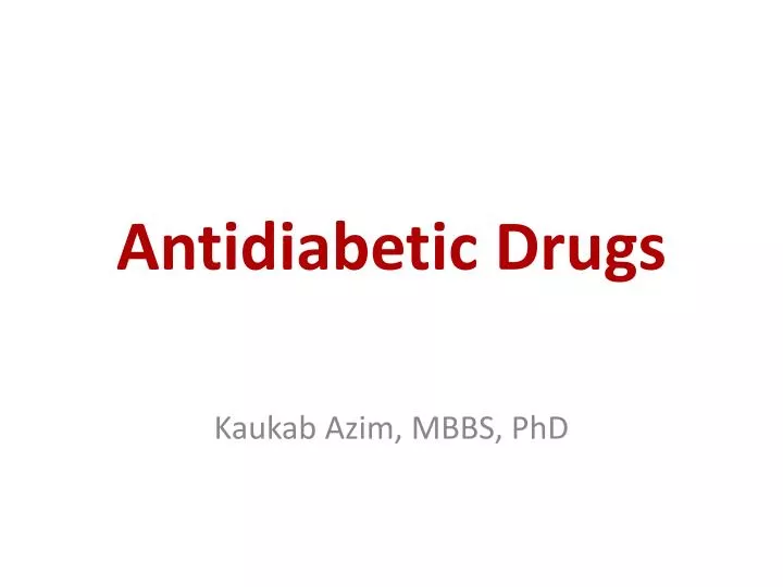 antidiabetic drugs