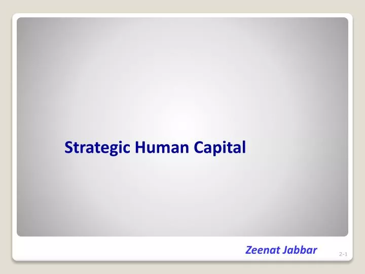 strategic human capital