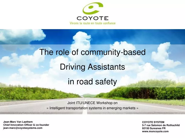 the role of community based driving assistants in road safety