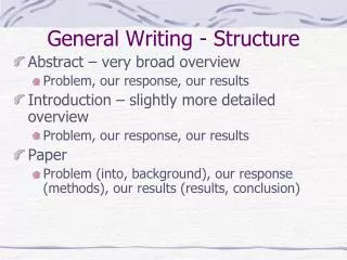 General Writing - Structure