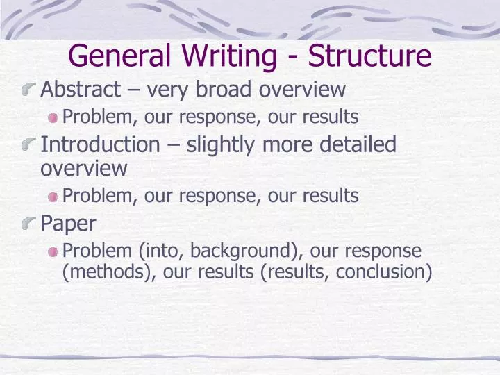 general writing structure