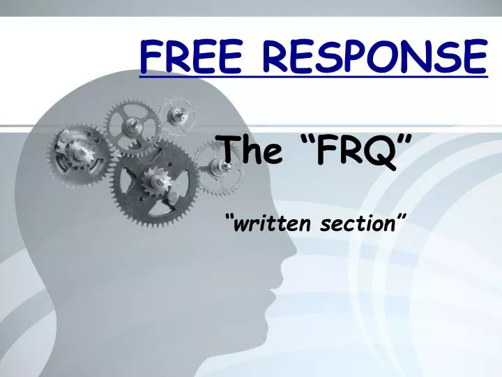 free response the frq written section