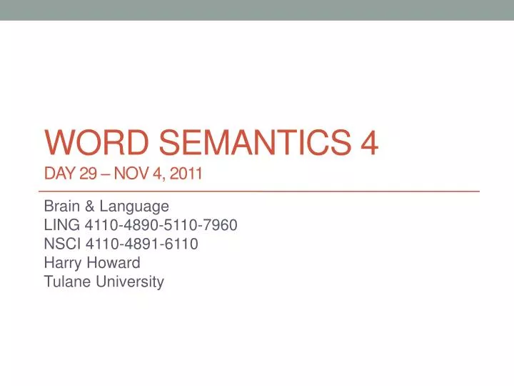 word semantics 4 day 29 nov 4 2011