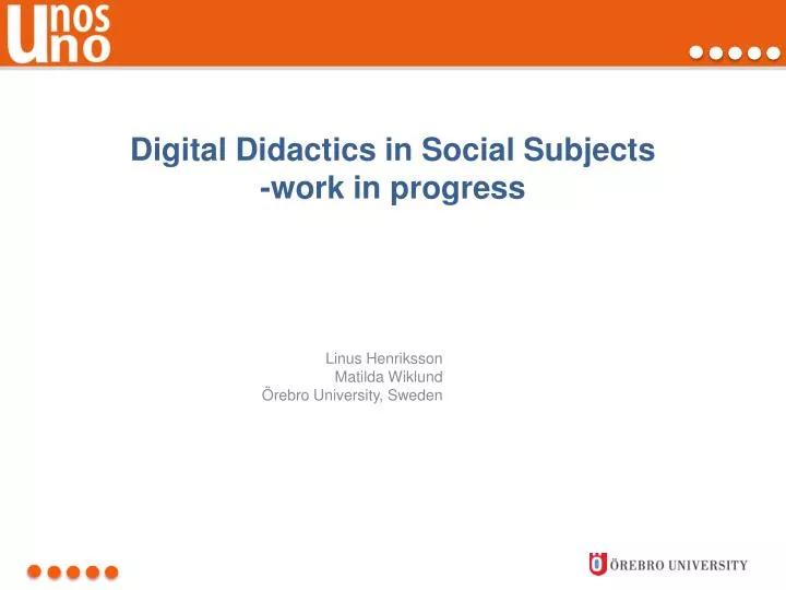 digital didactics in social subjects work in progress