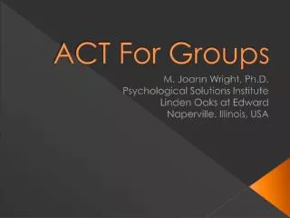 ACT For Groups