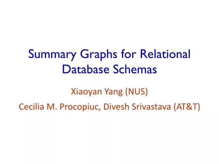 summary graphs for relational database schemas