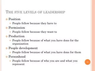 The five levels of leadership