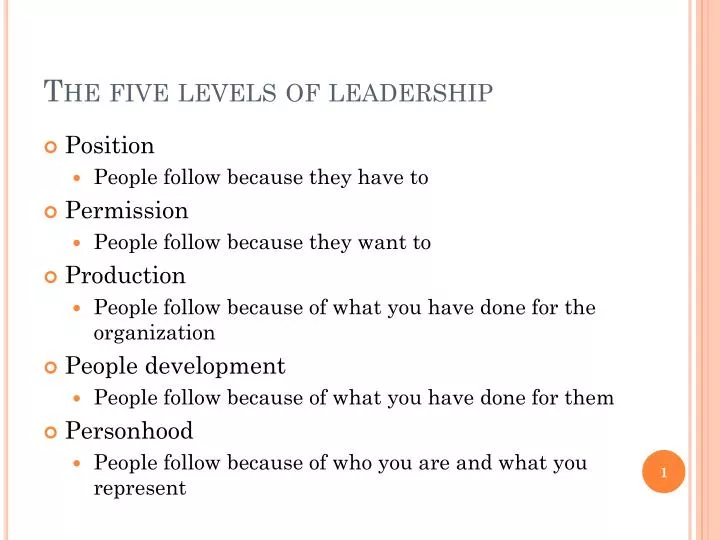 the five levels of leadership