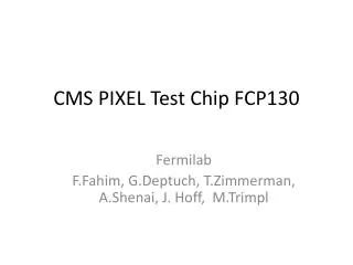 CMS PIXEL Test Chip FCP130