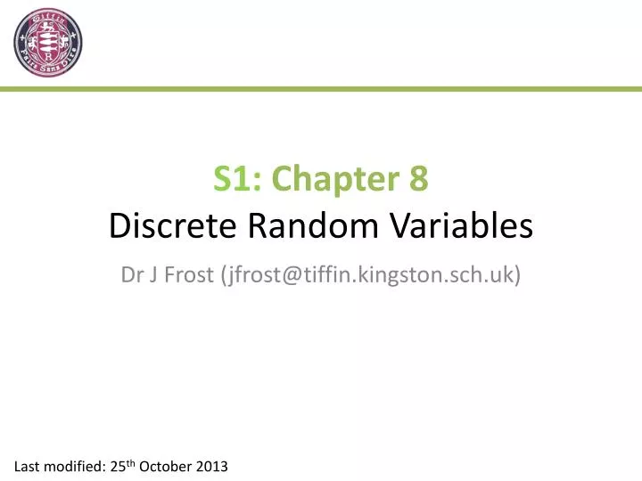 s1 chapter 8 discrete random variables