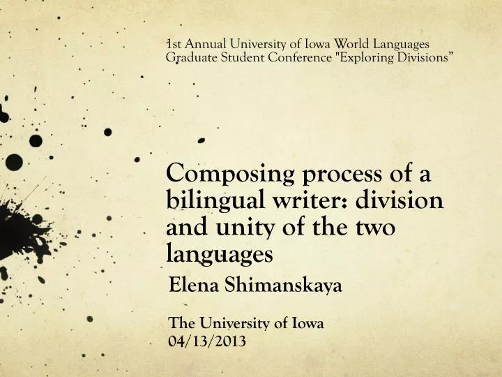 elena shimanskaya the university of iowa 04 13 2013