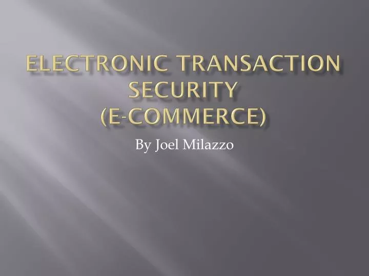 electronic transaction security e commerce