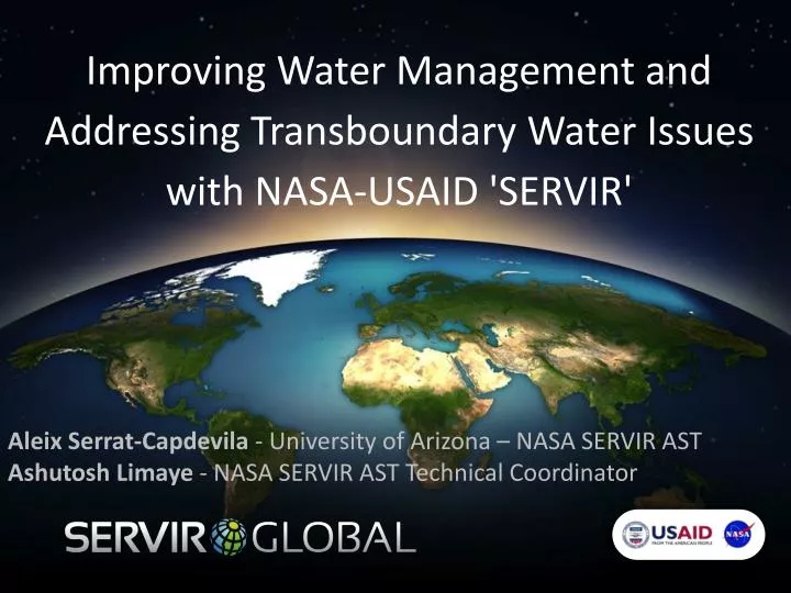 improving water management and addressing transboundary water issues with nasa usaid servir