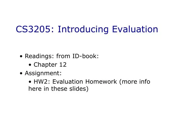 cs3205 introducing evaluation
