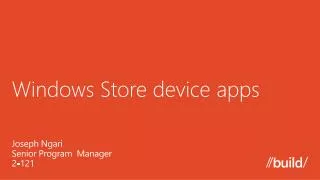 Windows Store device apps