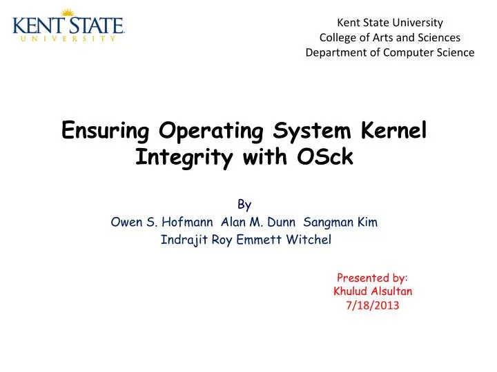 ensuring operating system kernel integrity with osck