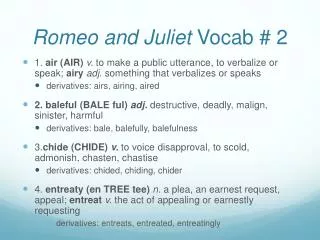 Romeo and Juliet Vocab # 2
