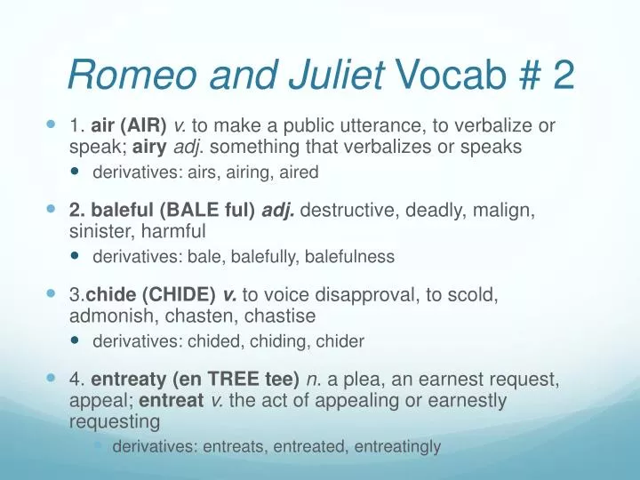 romeo and juliet vocab 2