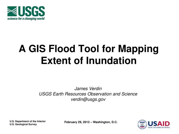 a gis flood tool for mapping extent of inundation