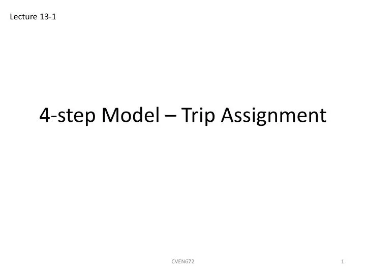 4 step model trip assignment