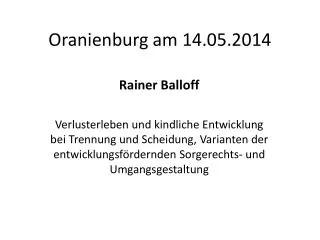 oranienburg am 14 05 2014
