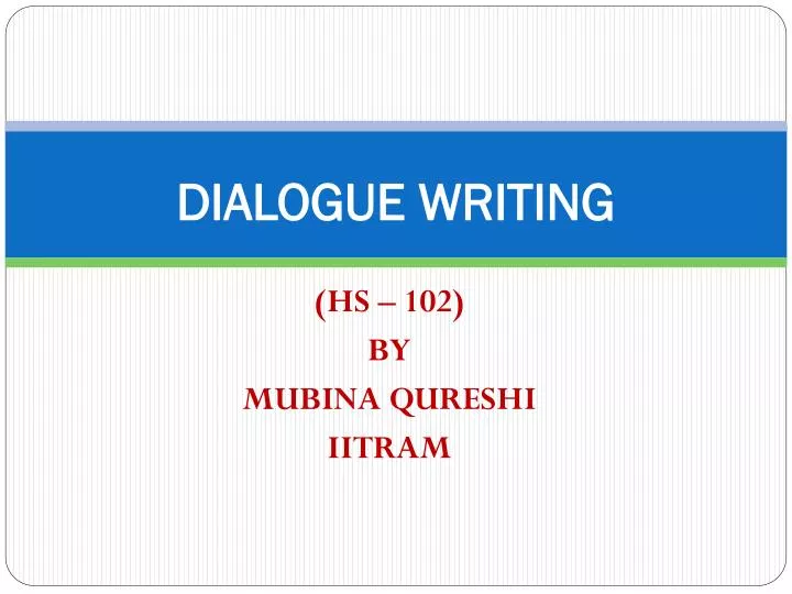 dialogue writing