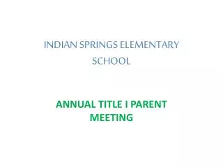 INDIAN SPRINGS ELEMENTARY SCHOOL