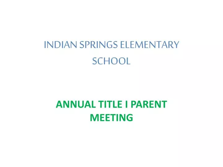 indian springs elementary school