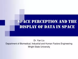 Space perception and the display of data in space
