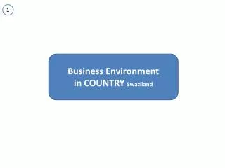 Business Environment i n COUNTRY Swaziland