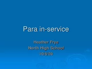 Para in-service
