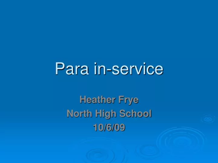 para in service
