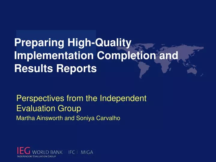 perspectives from the independent evaluation group martha ainsworth and soniya carvalho