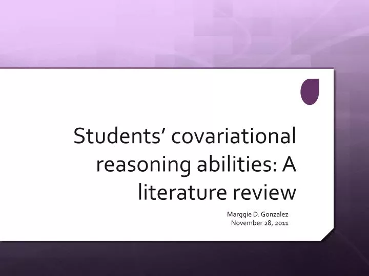 students covariational reasoning abilities a literature review