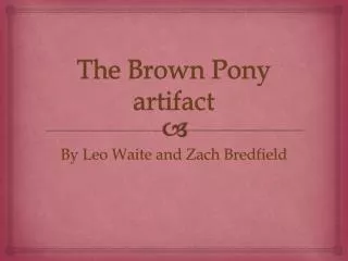 The Brown Pony artifact