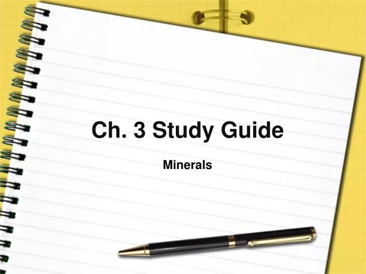 ch 3 study guide