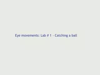 Eye movements: Lab # 1 - Catching a ball