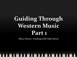 Guiding Through Western Music Part 1