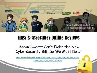 Hass & Associates Online Reviews: Aaron Swartz Can’t Fight