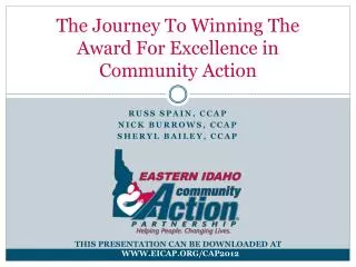 The Journey To Winning The Award For Excellence in Community Action