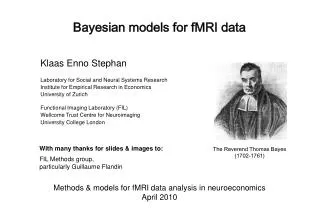 Bayesian models for fMRI data