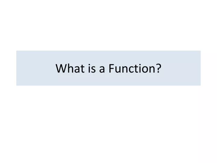 what is a function