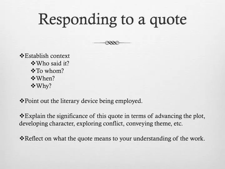 responding to a quote