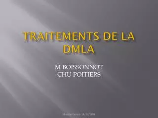 traitements de la dmla