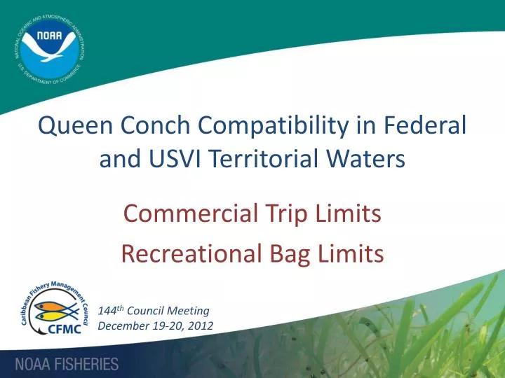 queen conch compatibility in federal and usvi territorial waters