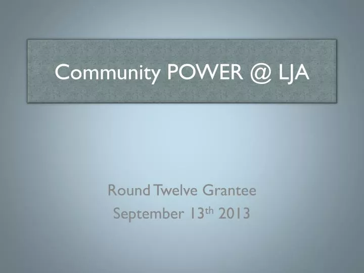 community power @ lja