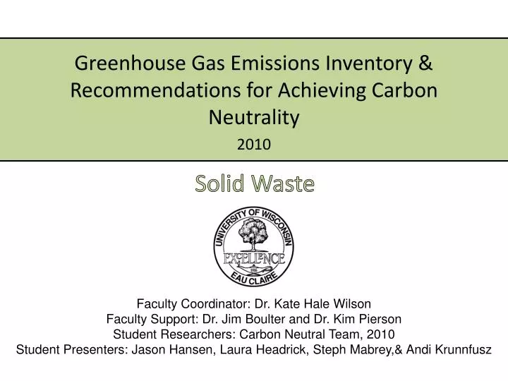 greenhouse gas emissions inventory recommendations for achieving carbon neutrality