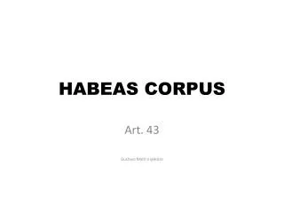 habeas corpus